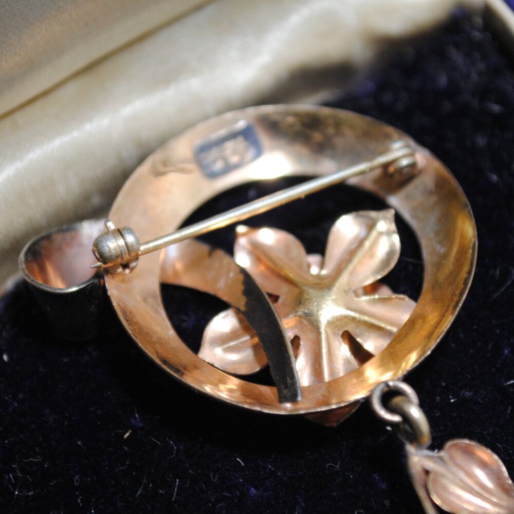 Vintage Dorsons 12k Gold-filled Empty Lapel Watch Flower Brooch - Picture 8 of 12